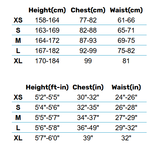 2025 Mystic Womens Wetsuits 0 Guida alle taglie